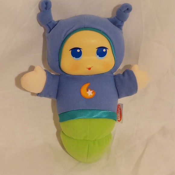 Baby Lullaby Glow Worm Playskool 2009 Blue Shirt Moon Star Music Light Works - Picture 4 of 16